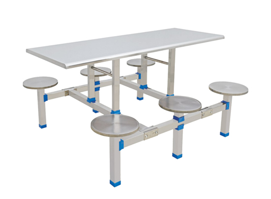 六位不锈钢圆凳连体餐桌 NTX-CZ002